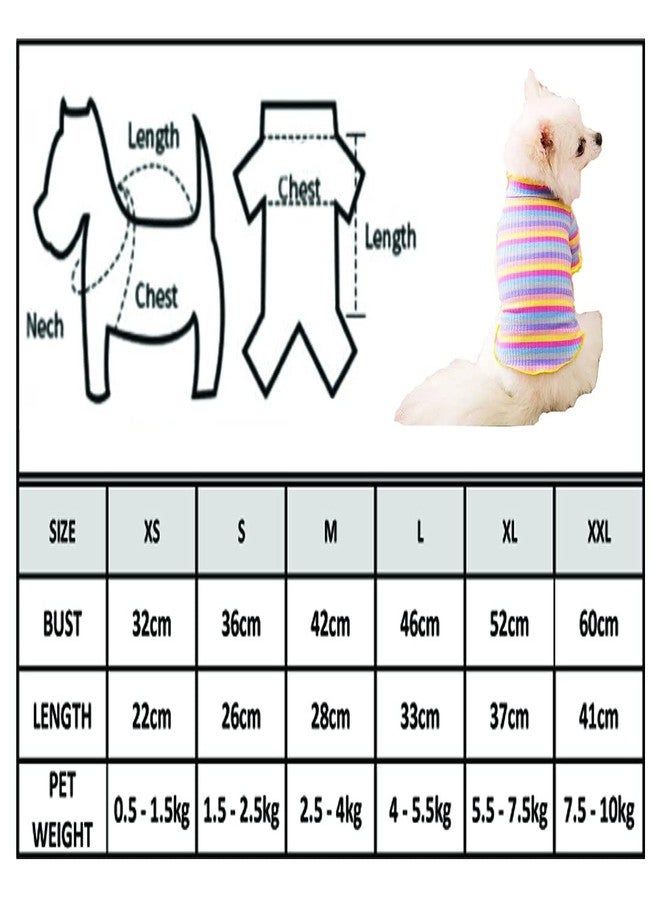 PETANGEL Stripe Print Pet Vest Breathable Autumn, Spring & Summer Cotton Sleeveless Shirt For Puppies & Small Dogs & Cat| Shirt For Yorkie, Shih Tzu, Lhasa etc. (Size:L, Chest:46cm & Back Length:33cm) - Image 5